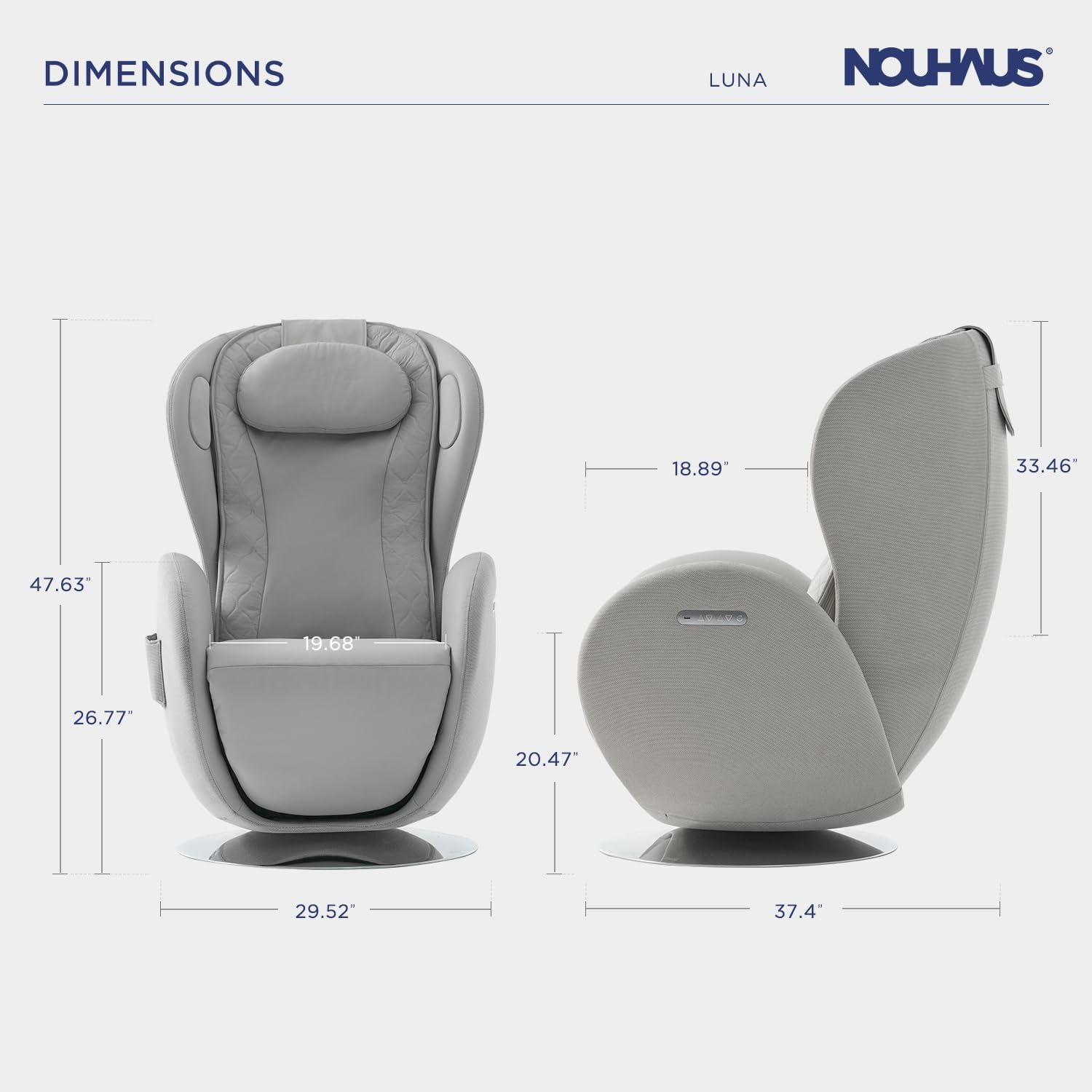 Nouhaus Luna Zero Gravity Massage Chair Elder White