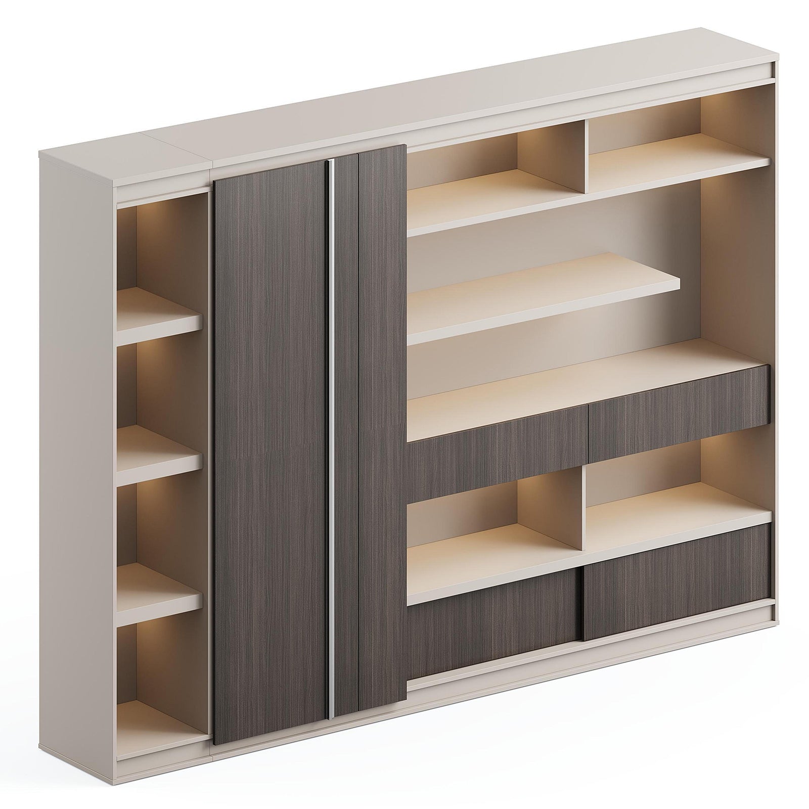 2.8 Meter Wide Bookshelves with Storage Office Cupboard