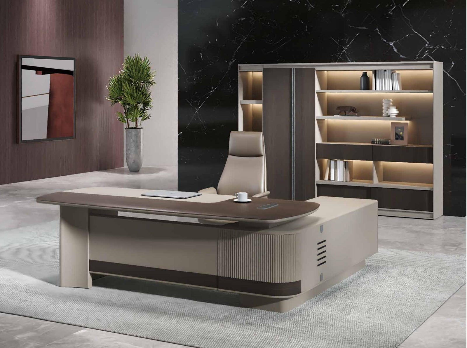 2.8 Meter Wide Bookshelves with Storage Office Cupboard