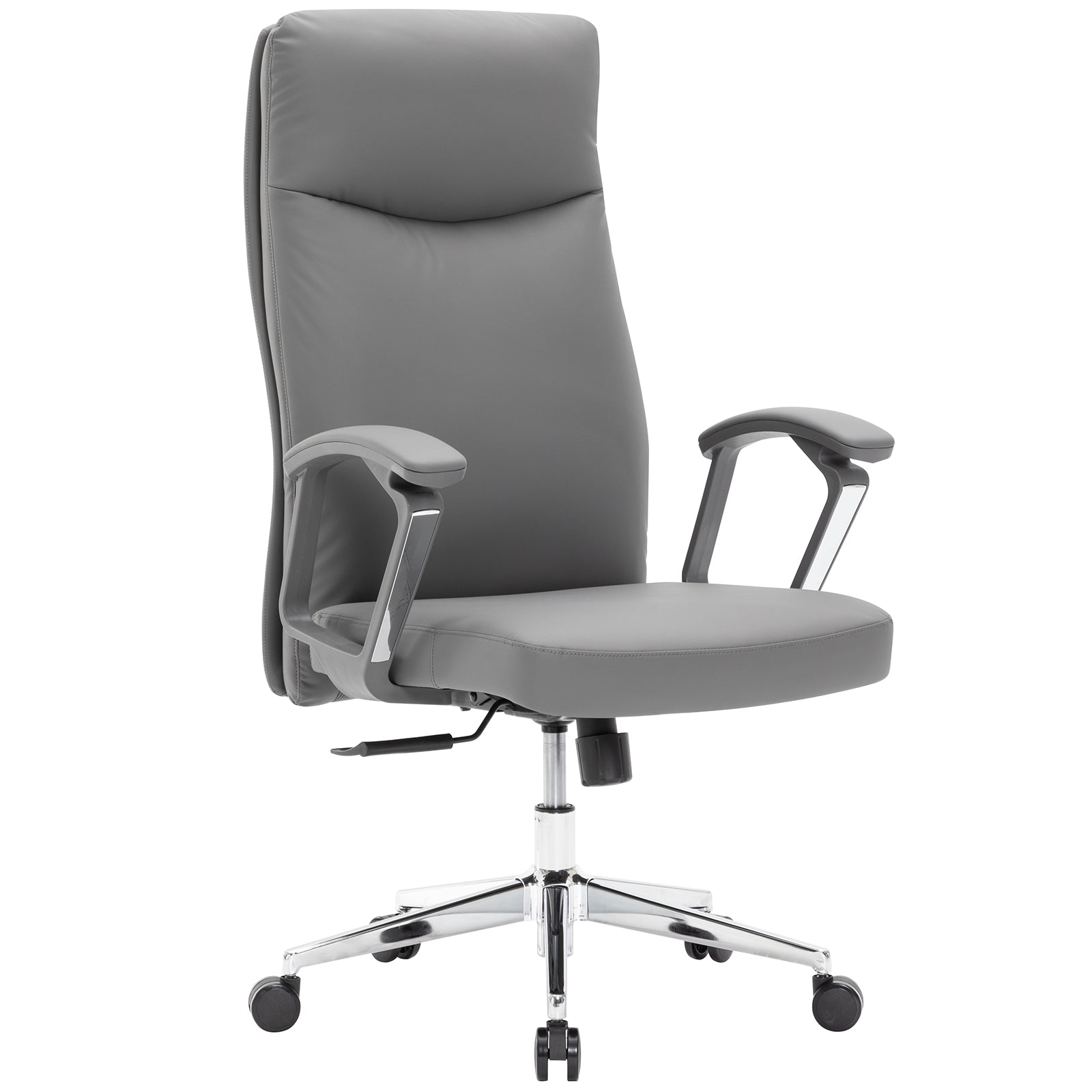 VOFFOV High-Back Leather Executive Swivel Office Chair with Padded Arms